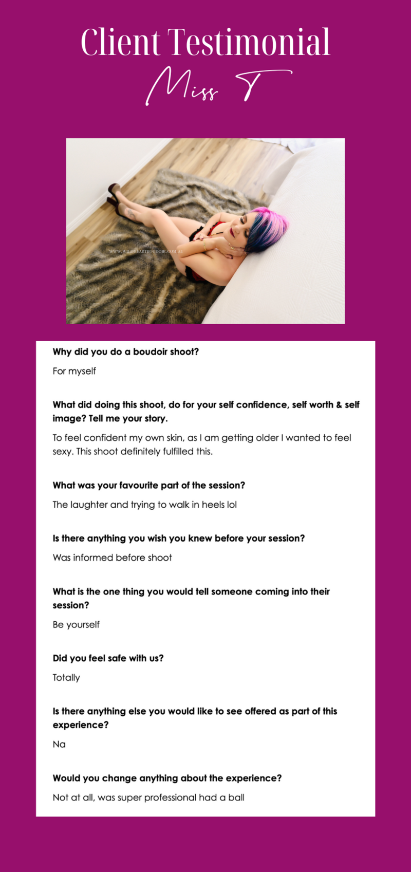Client Testimonial Review Wild Heart Photography Hervey Bay
