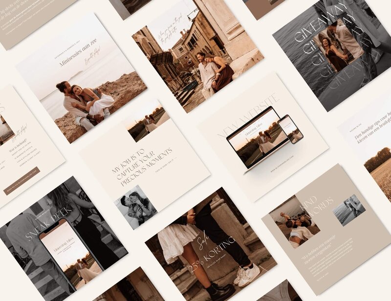 Boho Instagram post templates voor fotografen