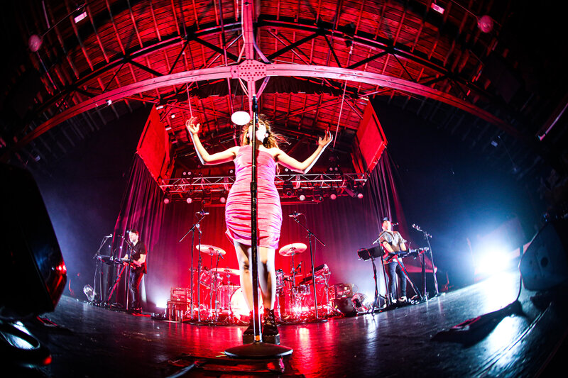 Chvrches perform in Asheville, North Carolina at the Orange Peel Venue. 