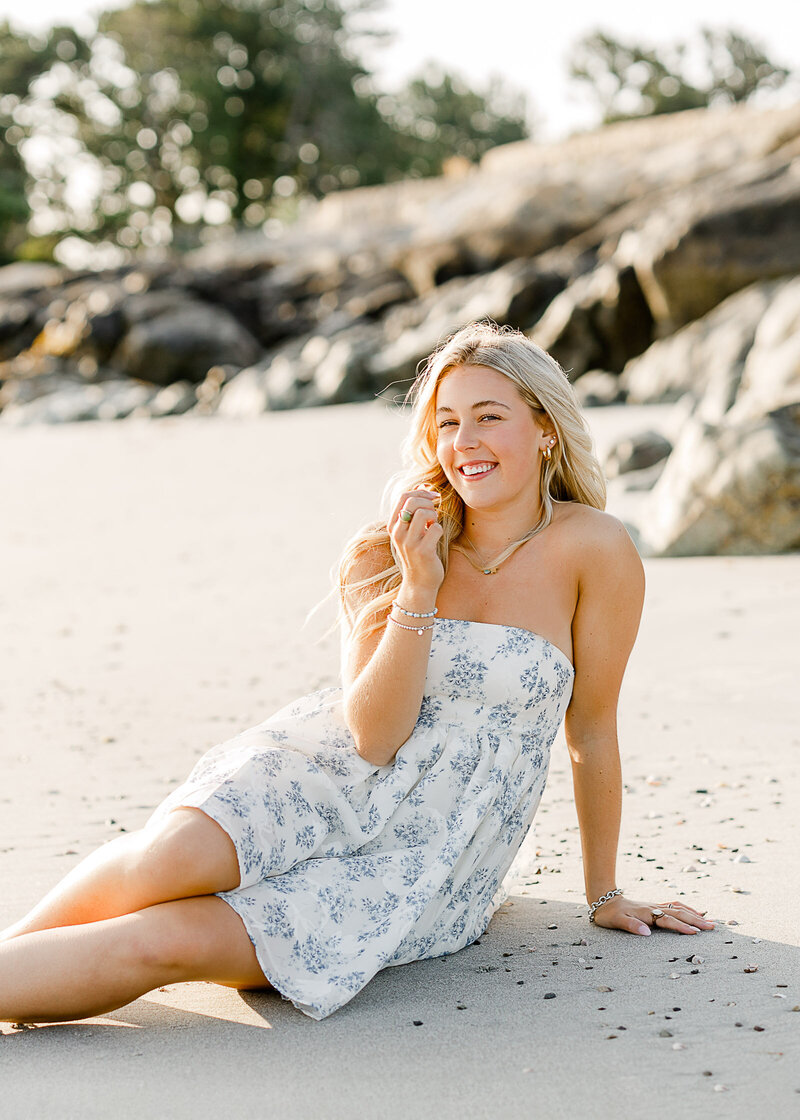 Image by South Shore senior photographer Christina Runnals  | Girl sitting on beach