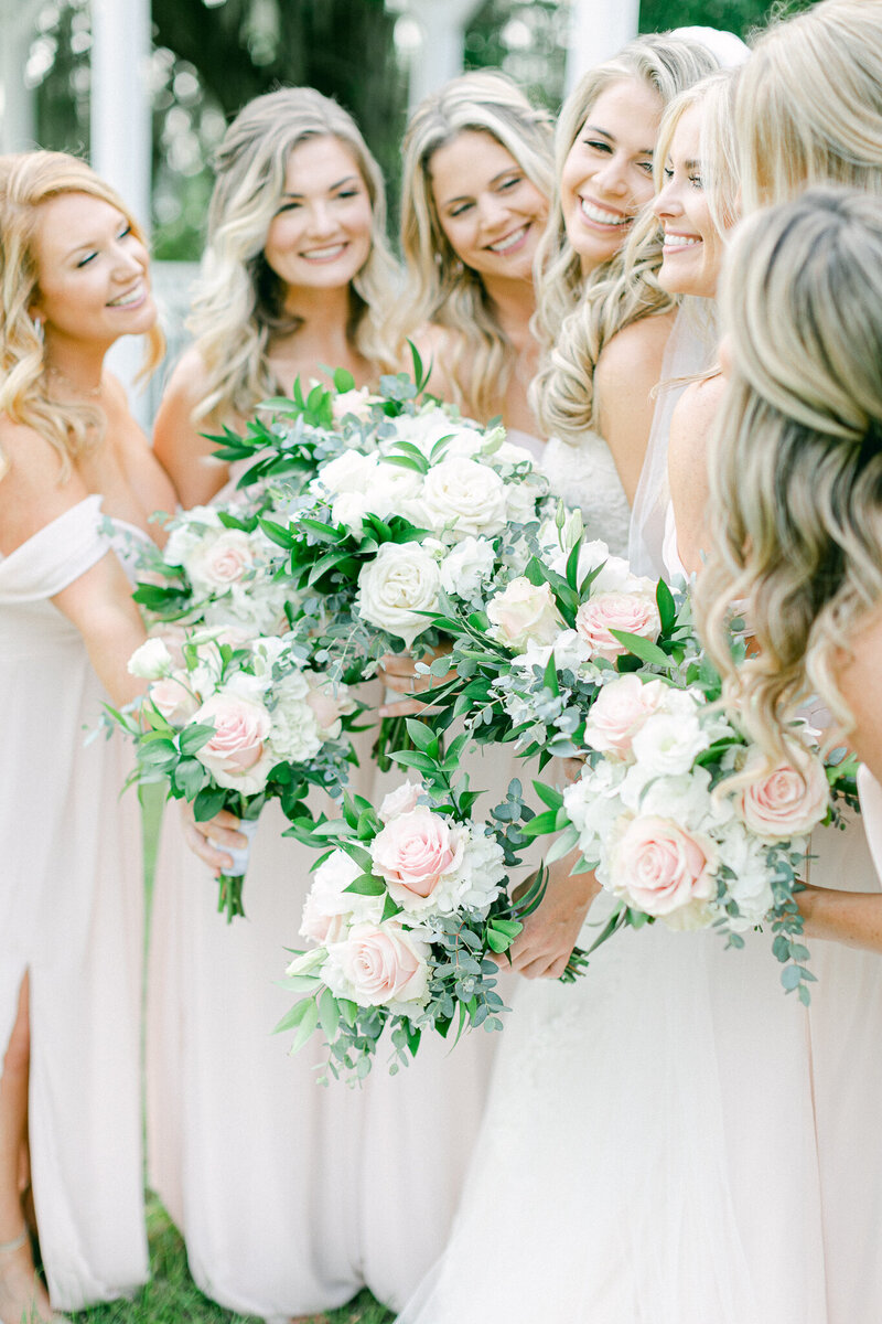 Spring Wedding Bridal Portraits with Gorgeous Bridesmaid Bouquets