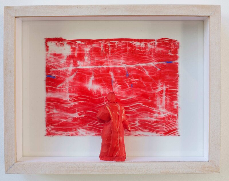Boy Blue Out of Focus - 2020 - oil, resin & glass - 18x  23 cm