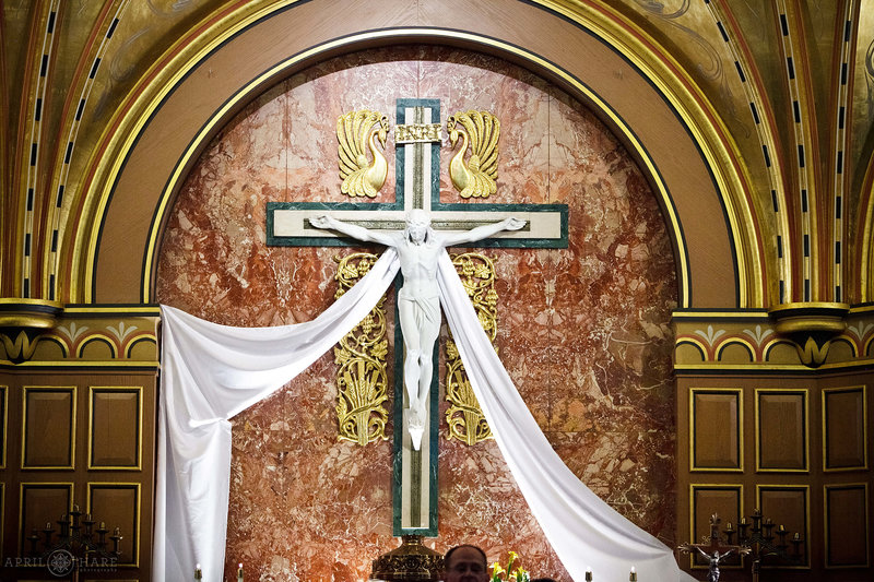 Crucifix-at-Saint-Catherine-of-Siena-Catholic-Church-Wedding-Venue-in-Denver