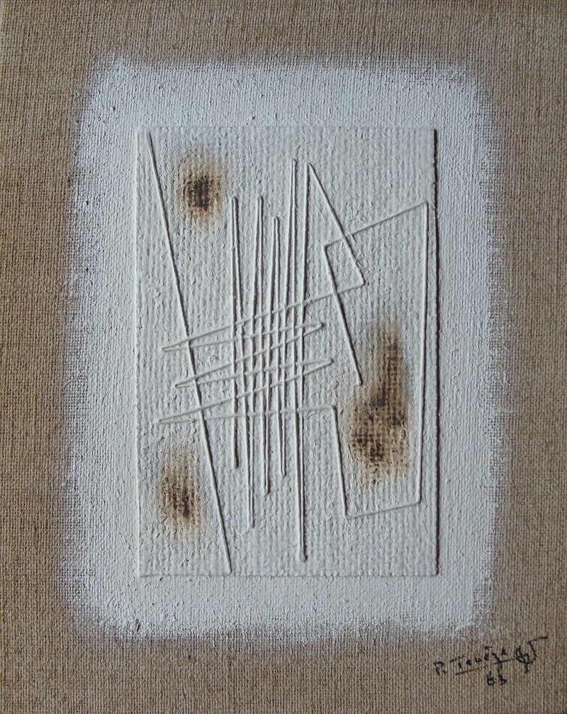 Tableau de Paul Tenèze issu de la collection Ficelles Blanches. Tableau n°7