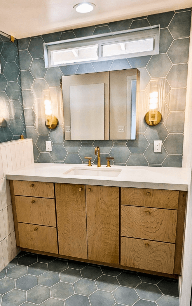 Tile Wainscoting Bathroom. San Diego Interior Design
