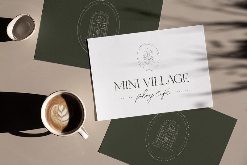 Cards and coffee showing brand design for photographers Palme Design Co