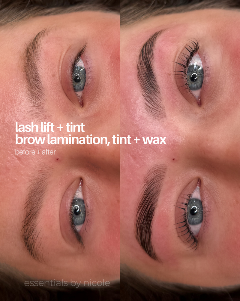 brow lamination and tinting with lash lift and tint results in west springfield ma
