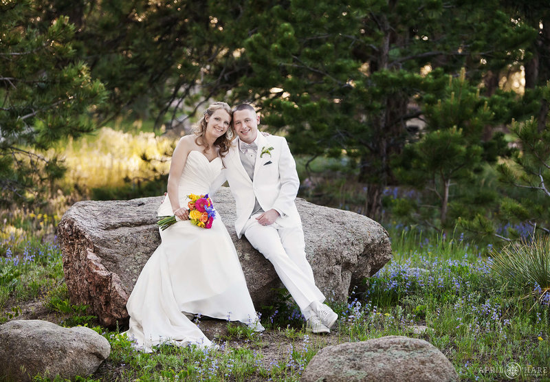 Wedding portraits at Sunrise Amphitheater in Boulder Colorado
