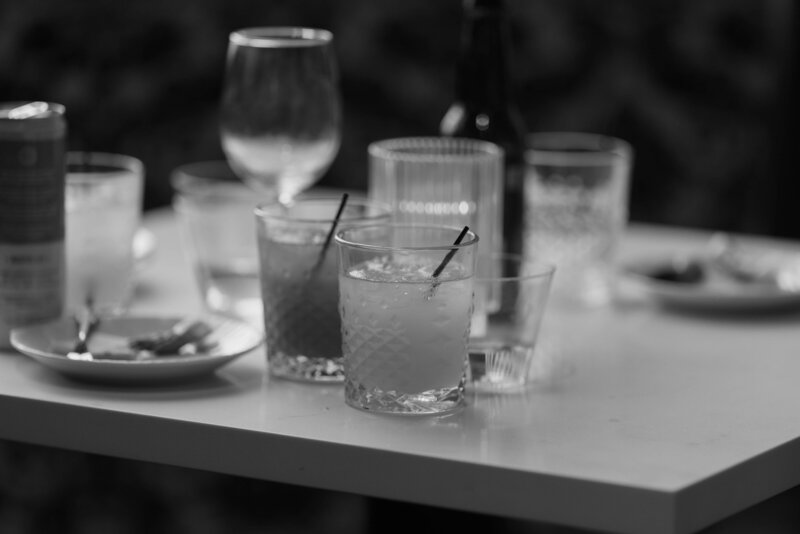 wedding table drinks at a southern california wedding
