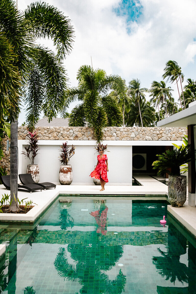 Discover Casa Orientale, a beautiful Balinese-style villa, surrounded by lush vegetation, near Mae Nam in Koh Samui Thailand.