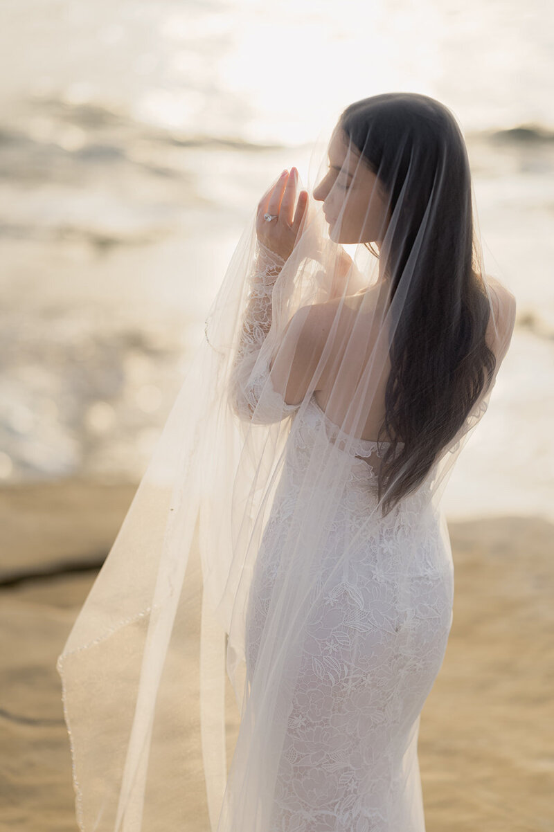 california san diego wedding on the coast with the bride overlooking the ocean