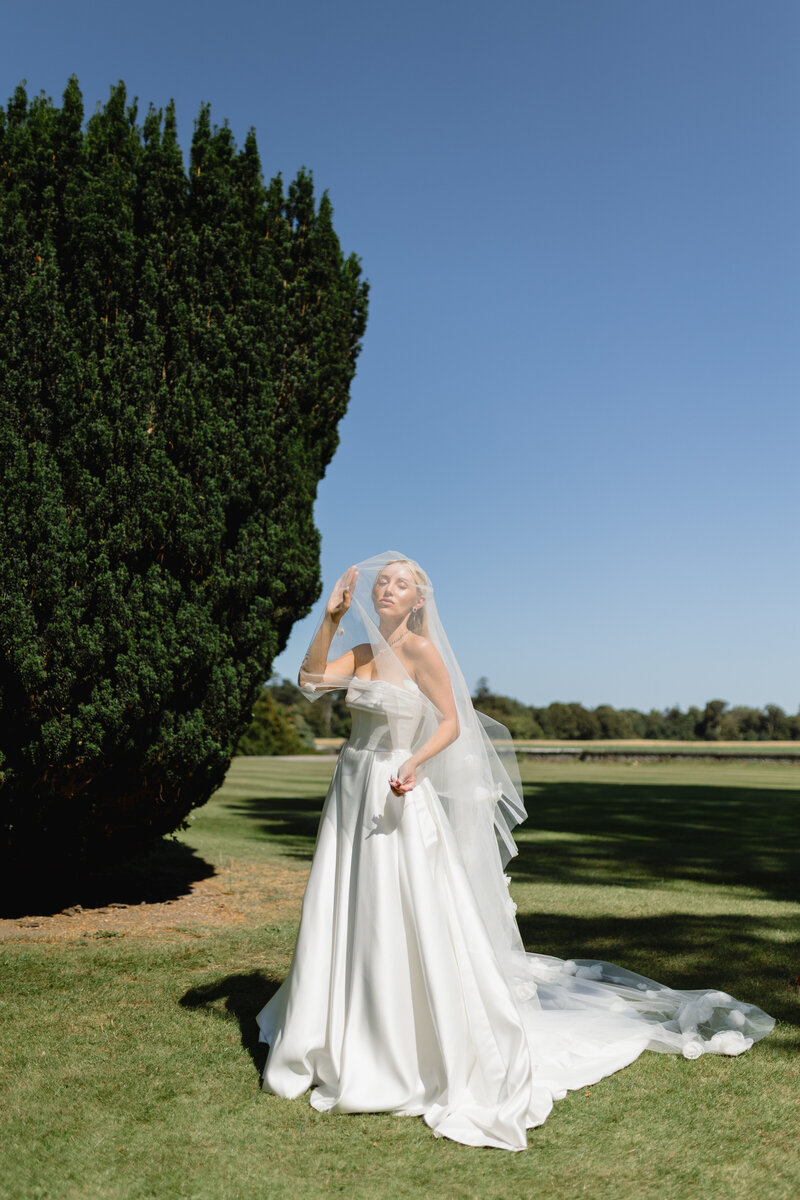 Editorial bridal portrait at Luttrellstown Castle, Ireland