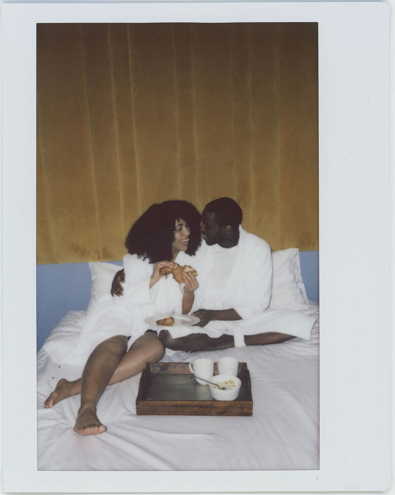 A couple embracing