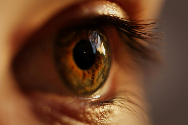 close up on human eye ball