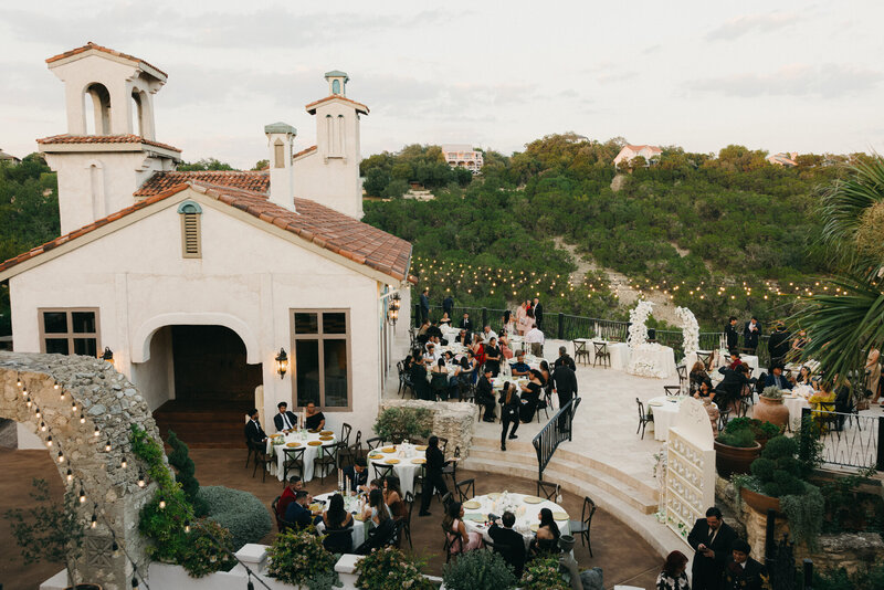 A medium format photograph of Villa Antonia wedding vanue captured by Texas film wedding photographer.