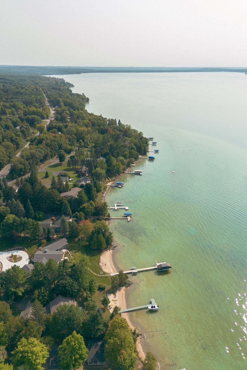 Drone photography of Torch Lake Michigan