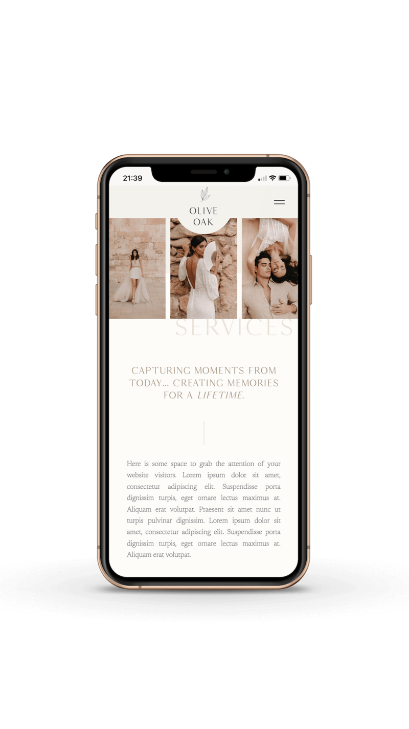 Elegant Showit template for photographers