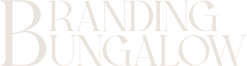 Branding Bungalow in white serif typeface