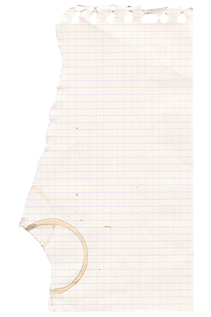 Ripped piece of paper with a coffee stain