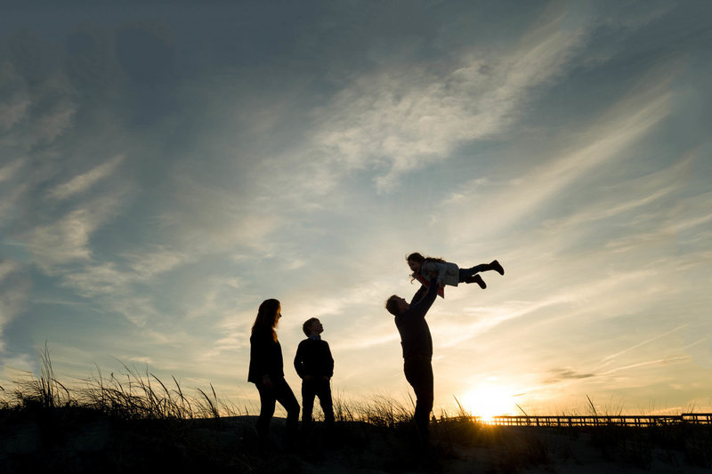 family beach sunset session