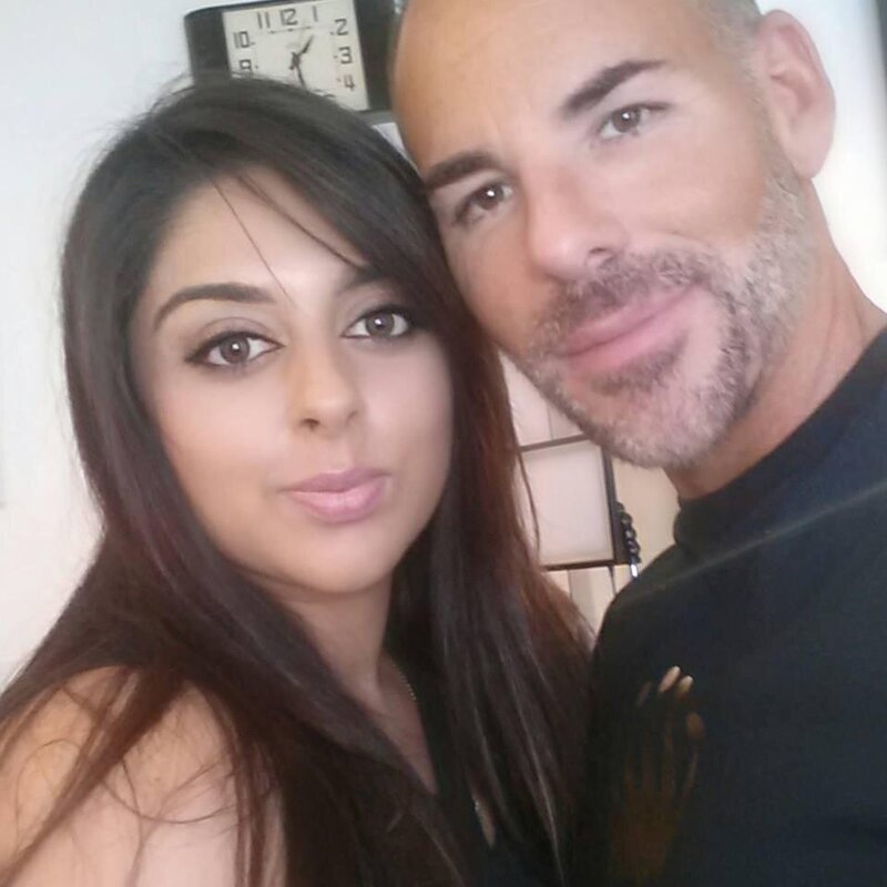 Celebrity makeup artist Scott Barnes posing with Ottawa Makeup Artist Neelam Kaur in his LA Studio