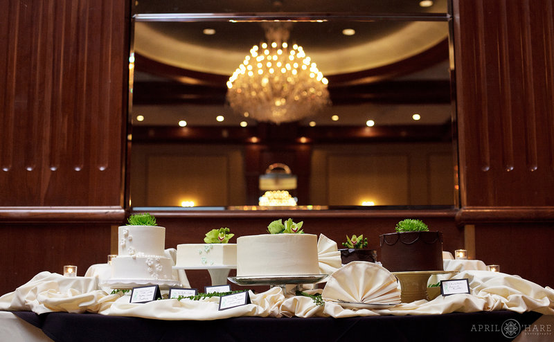 Wedding-Cake-Table-at-Denver-Athletic-Club-Wedding-Venue-in-Denver-Colorado