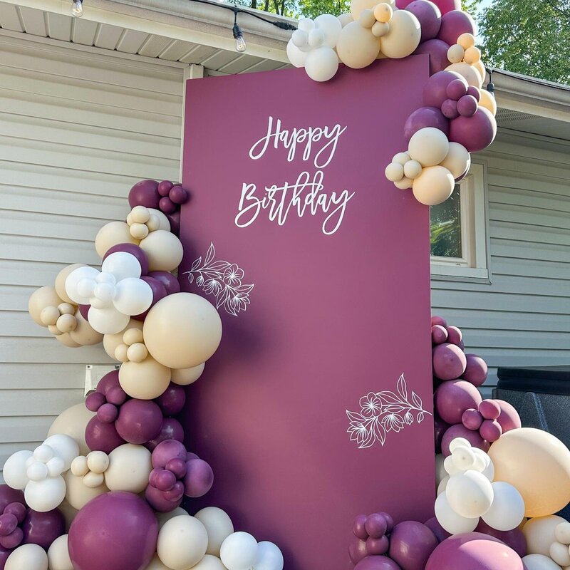 happy birthday balloons and backdrop in Chicago