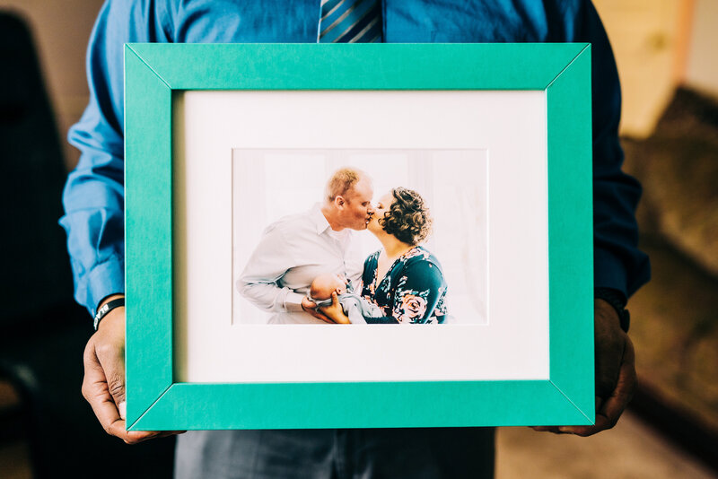framed newborn and family portrait by dmv lifestyle family photographer angela vaughns