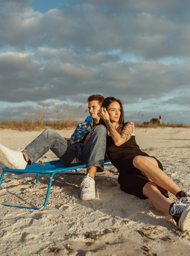 Saint Augustine Beach Engagement photos at sunset