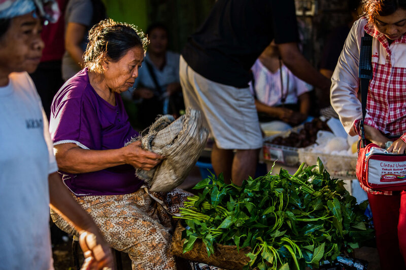woman selling vegetables at Bali market