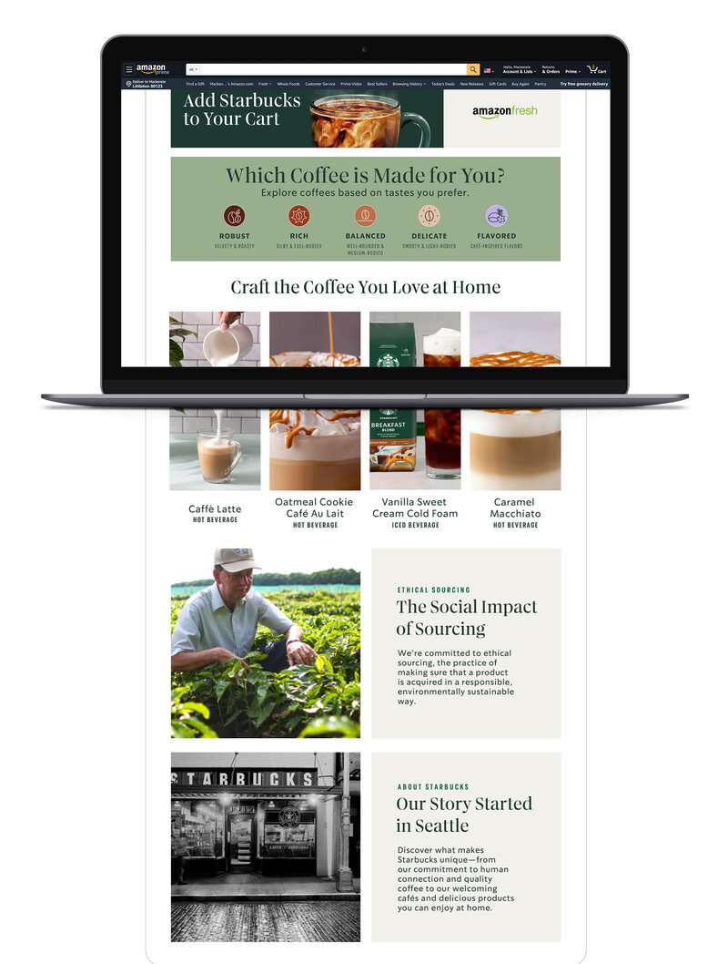 Starbucks Amazon Brandstore Homepage