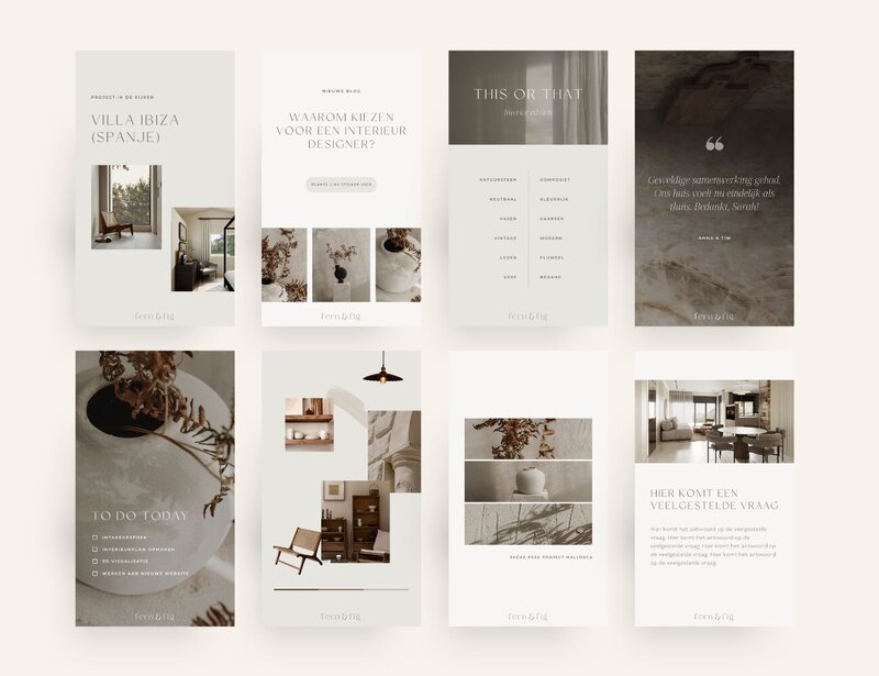 Neutrale Instagram templates Fern & Fig 17