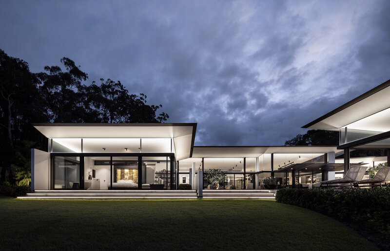 Beckmans Rd Noosa rear of house pool night lighting 