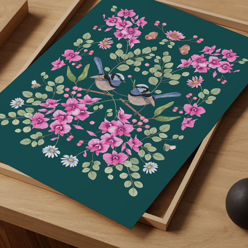 Flat mockup Fairywren Orchid