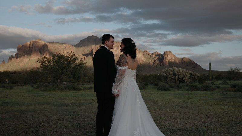 The Paseo Weddings, bride and groom looking at eachother