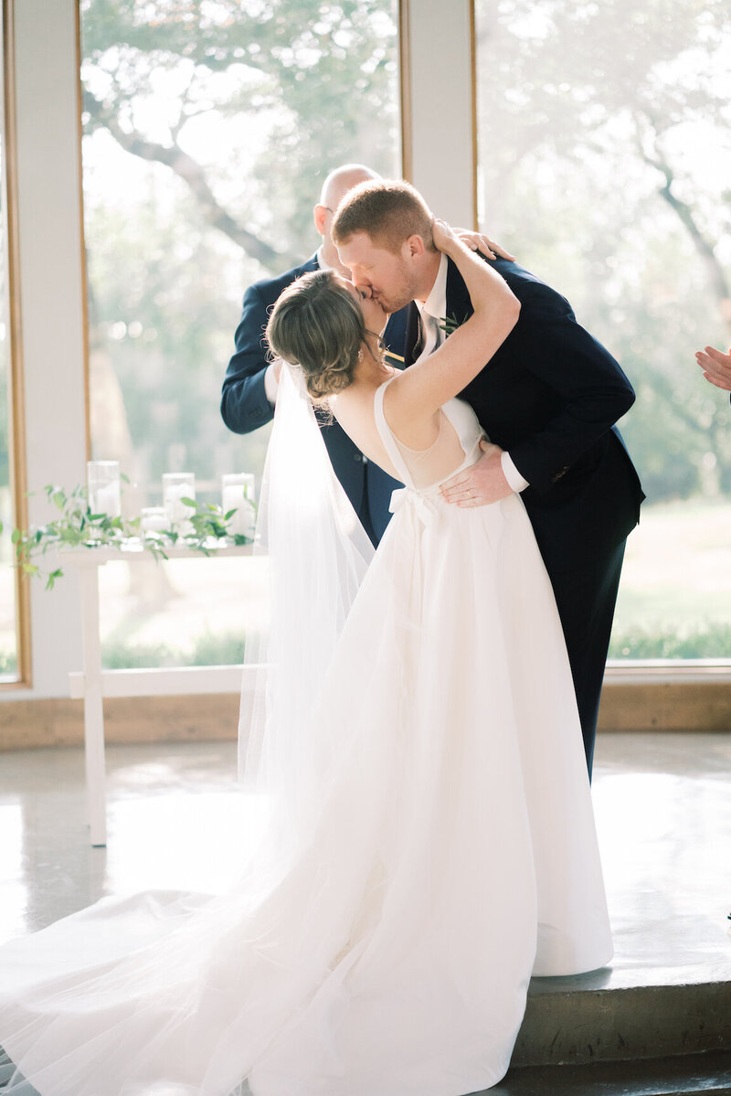 Indoor chapel ceremony at Canyonwood Ridge with modern architecture and soft light