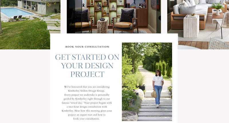 Kimberley Seldon interior designer website design get started image