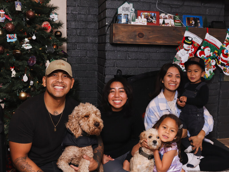 Small business family. We run a photo booth, have three kids, and two dogs.