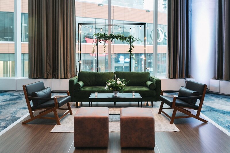 Modern Botanical Wedding Lounge Decor