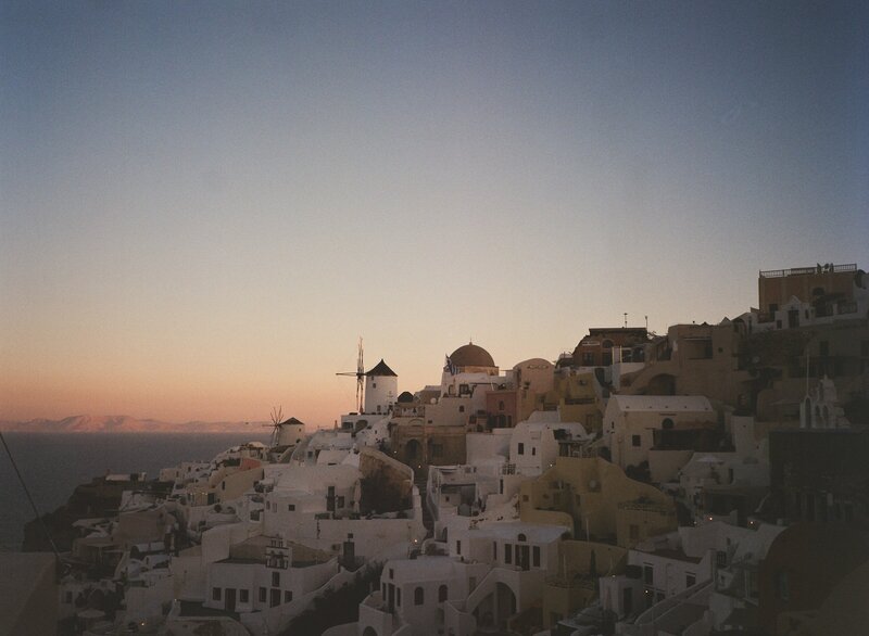 analog film photography of santorini