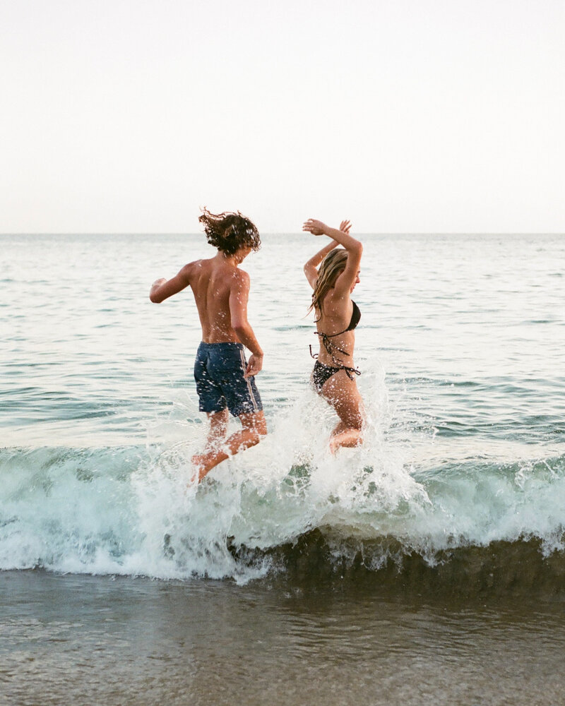 a fun couples session at the beach in California