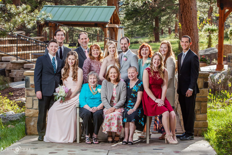 Professional family photo from a spring wedding at Della Terra