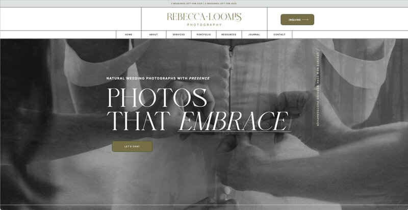 luxury branding and website design​ for a wedding photography website by Palme Design Co