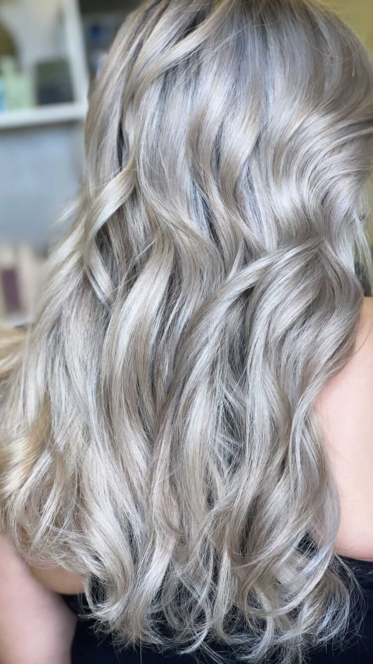 cool blonde with waves