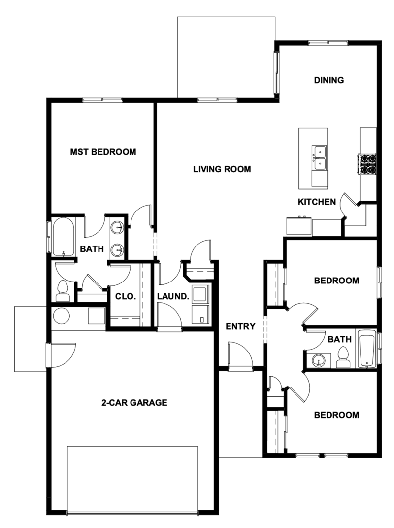 floor plan for 3 bedroom home