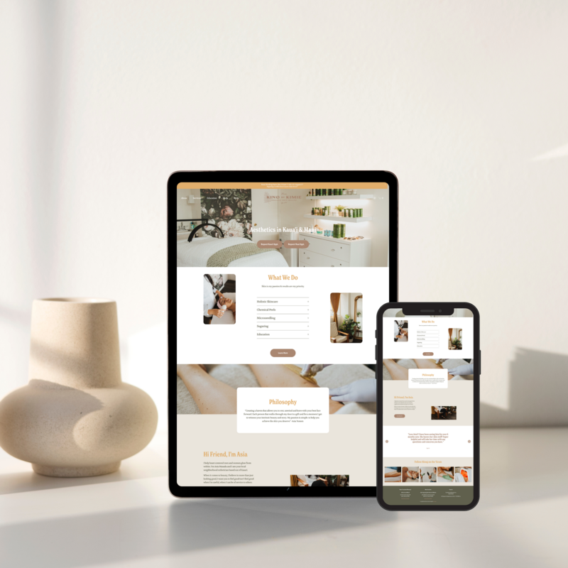 Custom luxury website design for beauty brand