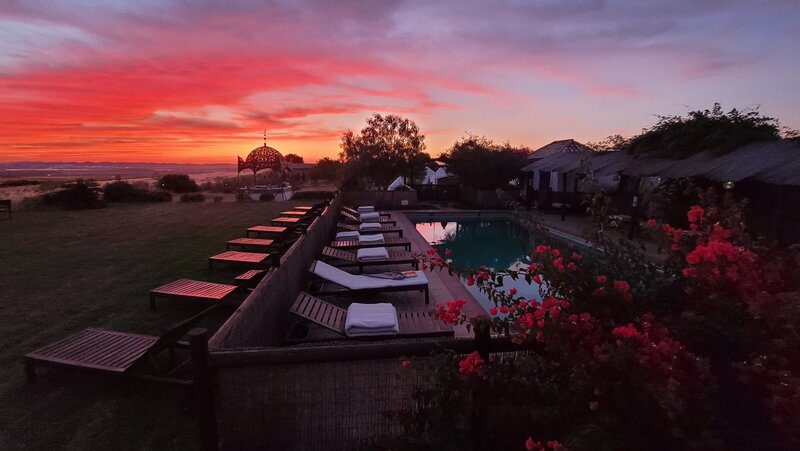 Sunset swimming pool
