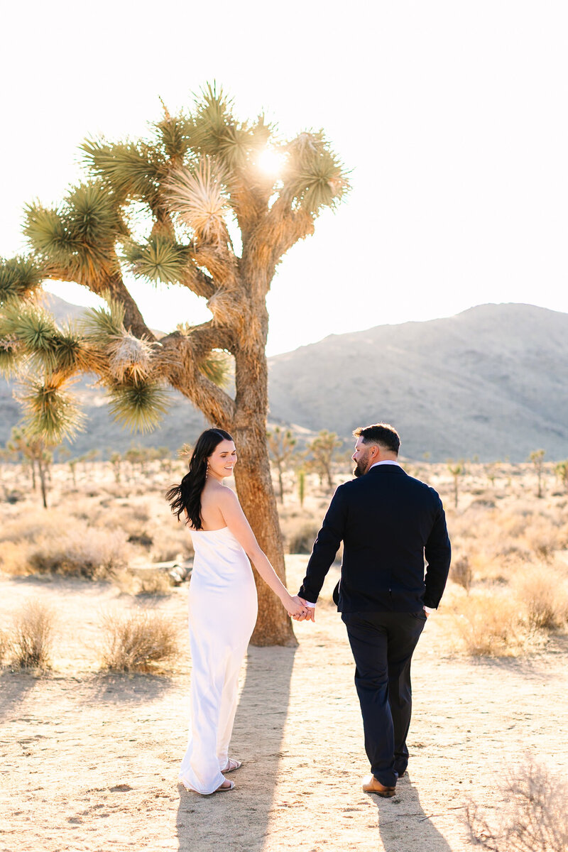 Engagement couples session at joshua tree national park