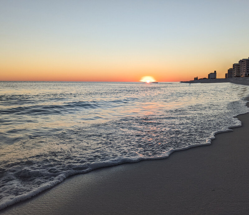 Pensocola Beach Sunset Over Ocean