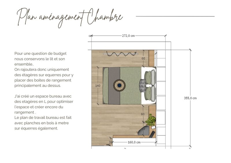 Aménagement chambre ado avec bureau sur mesure petit budget – projet Carole, par Sandrine Meurice Décoration